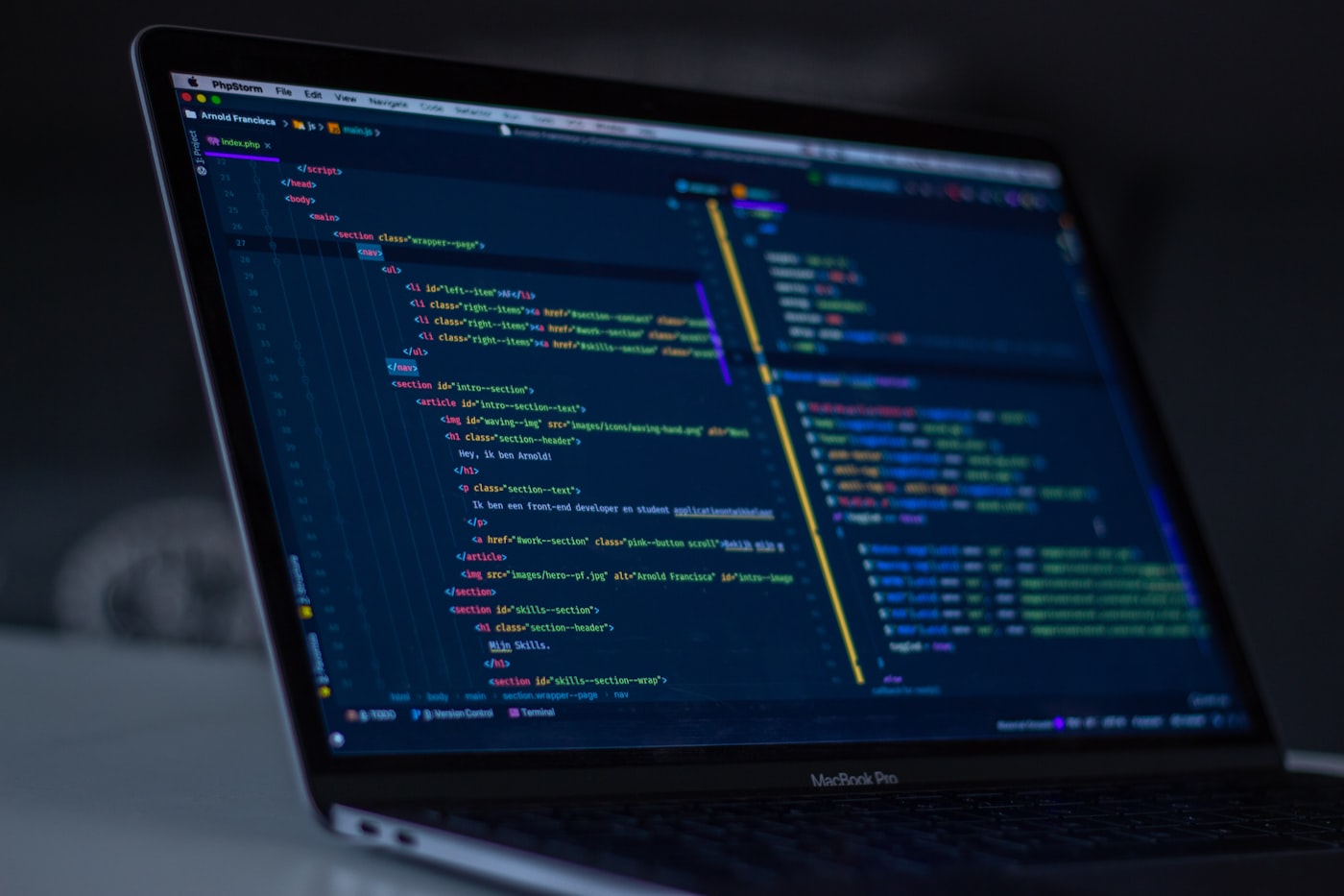 Code editor representing software engineering work