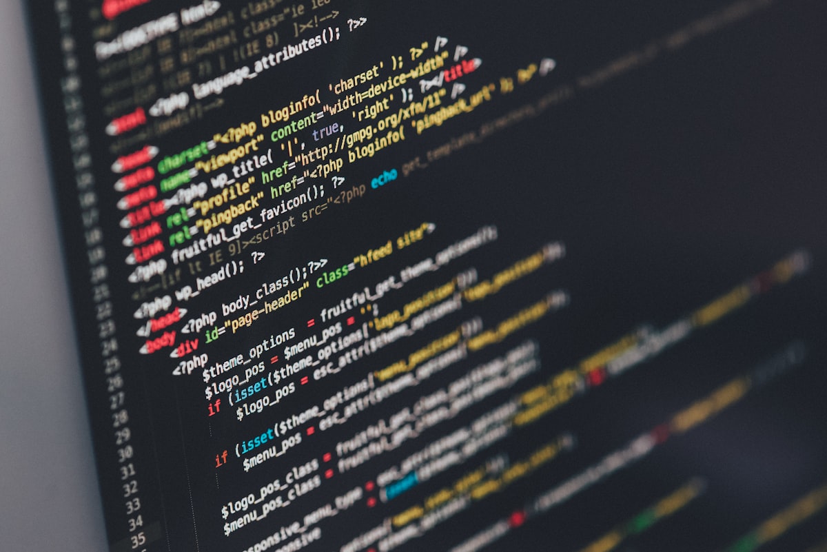 Laptop screen showing real application code